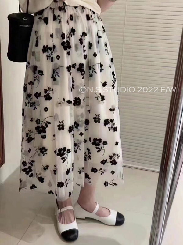 [N.S] fashion elastic waist mid length skirt 528# WPL