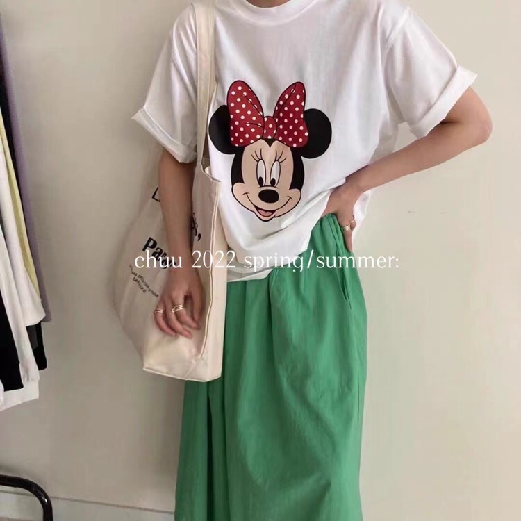 [chuu] casual cute sweet Mickey short sleeve T-shirt 61195# HBx