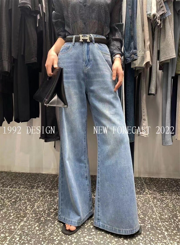 [1992] Korean wide leg straight jeans 3723# XYJ