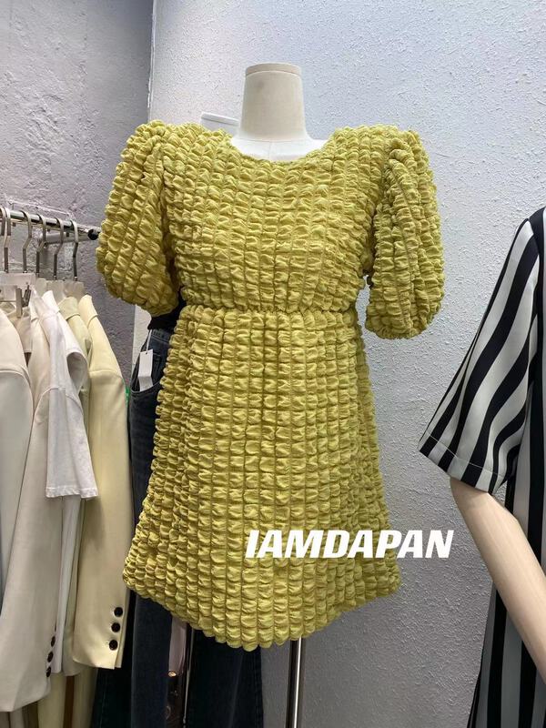 New in early summer! [I am Dapan] bubble sleeve three-dimensional fashion dress 6929# zxl