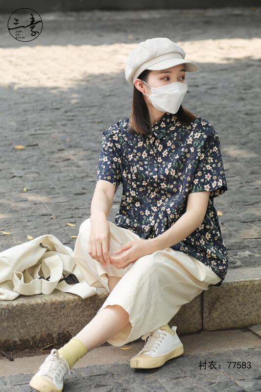 初夏上新!【三素衣品原創】 簡約氣質休閒碎花襯衫  77583#  XYJ