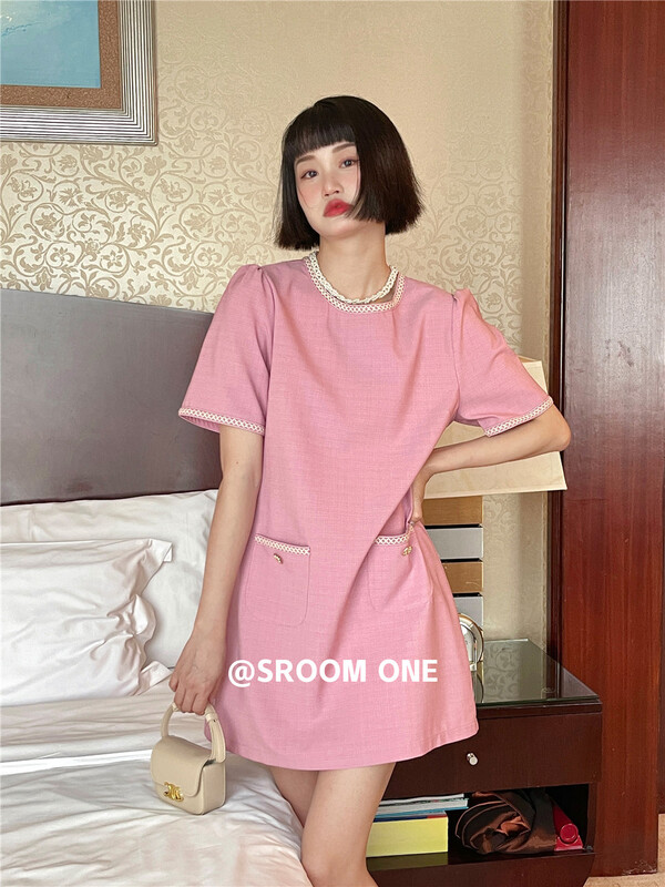 New in early summer! [s.room] small fragrance round neck gentle dress ys1-5008# LSL