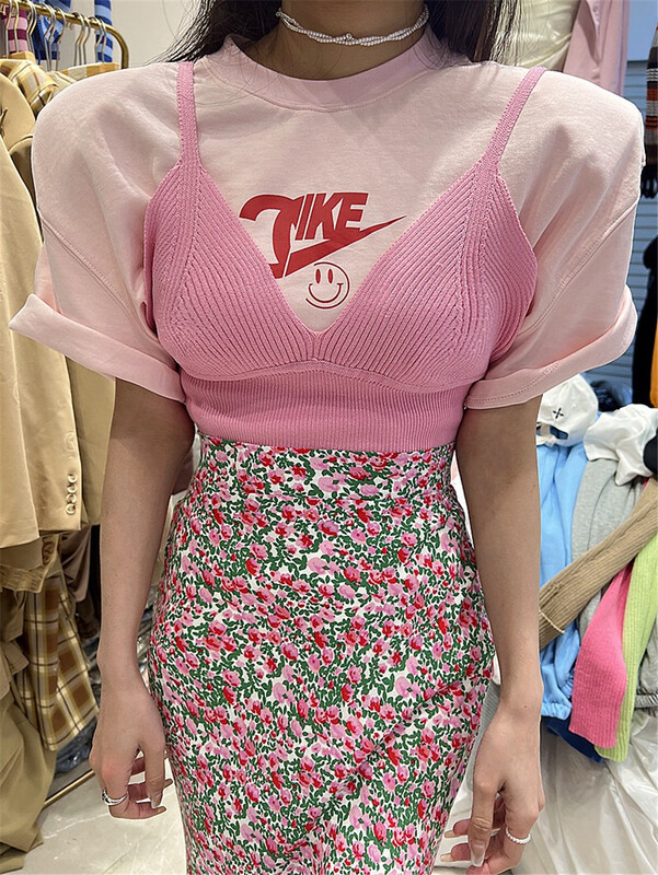 New in early summer! [d.ffstudio] Korean style net version V-neck pure desire to wear vest / sling 788# WTT inside