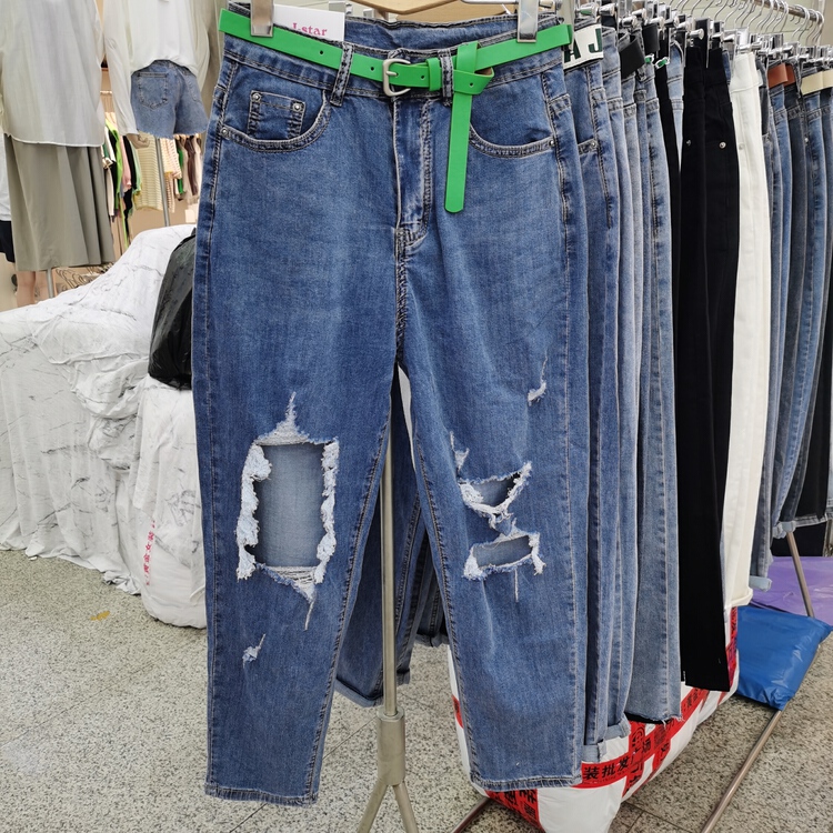 [J-star] Korean perforated comfortable jeans (with belt) 5791# Cl