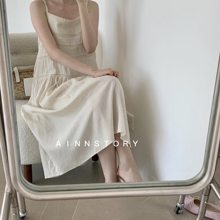 New in early summer! [ainnstory] Korean simple suspender dress a657# HBx