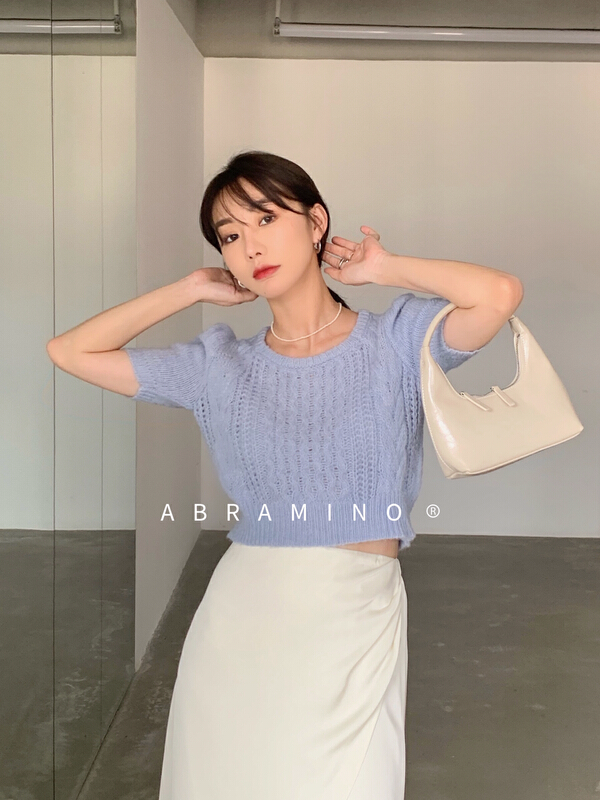 [Abra] hollow out fashion versatile blouse j5802# XJ