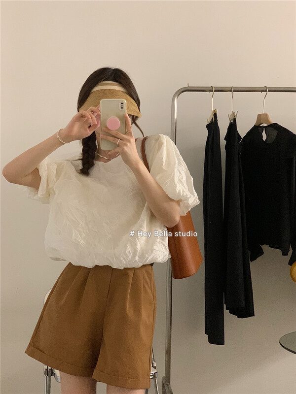 [hey Bella] crew neck small comfortable shirt 2861# ll