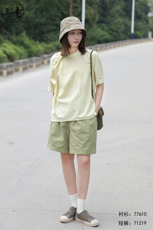 [original of three plain clothes] simple solid color versatile small shirt 77610# XYJ
