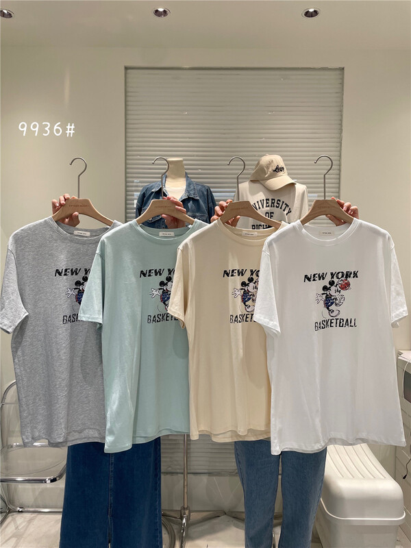 New in early summer! [fifth moon] exotic Mickey Mouse Pullover Casual Short Sleeve T-shirt ys1-9936# CLS