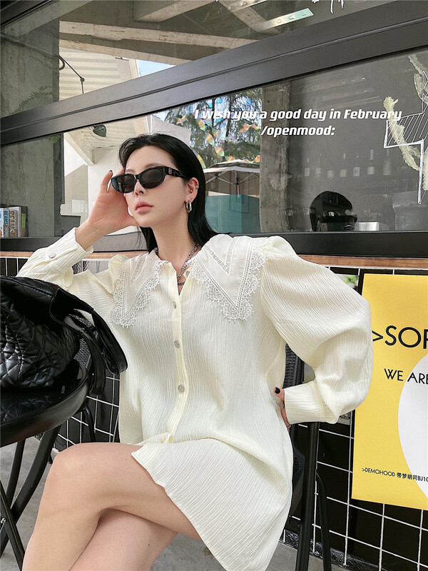 goods in stock! [texture] Korean style button dress