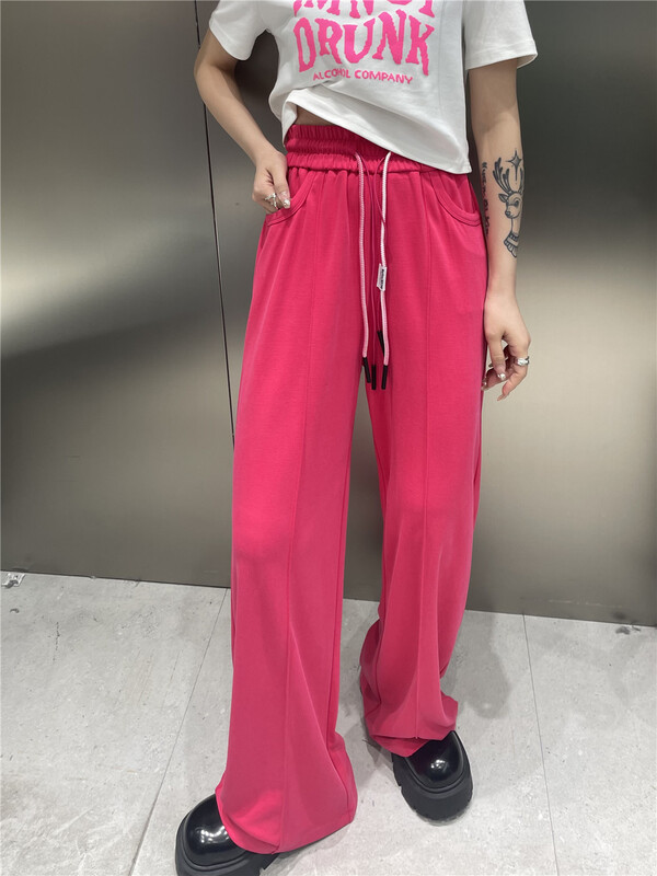 goods in stock! [Anan] elastic waist straight tube, comfortable, soft and versatile casual pants 20866# zxx