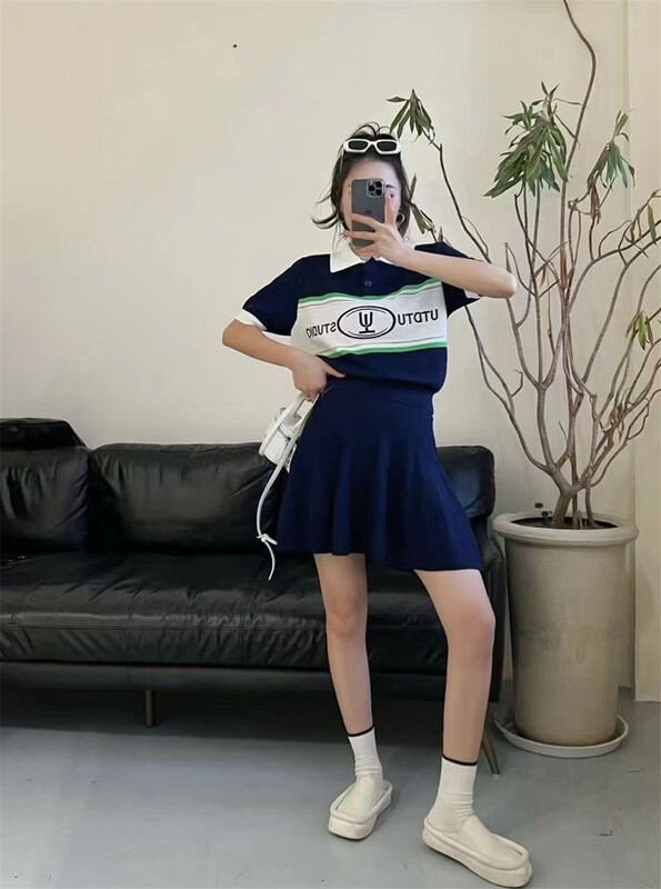 [s'seven] stripe fashion versatile short sleeve T-shirt 2982# XYJ