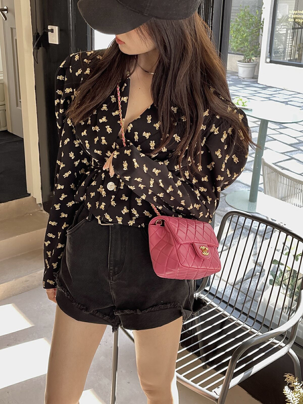 goods in stock! New year in early spring! [VT] casual bear Chiffon bubble sleeve shirt 8630# ozq