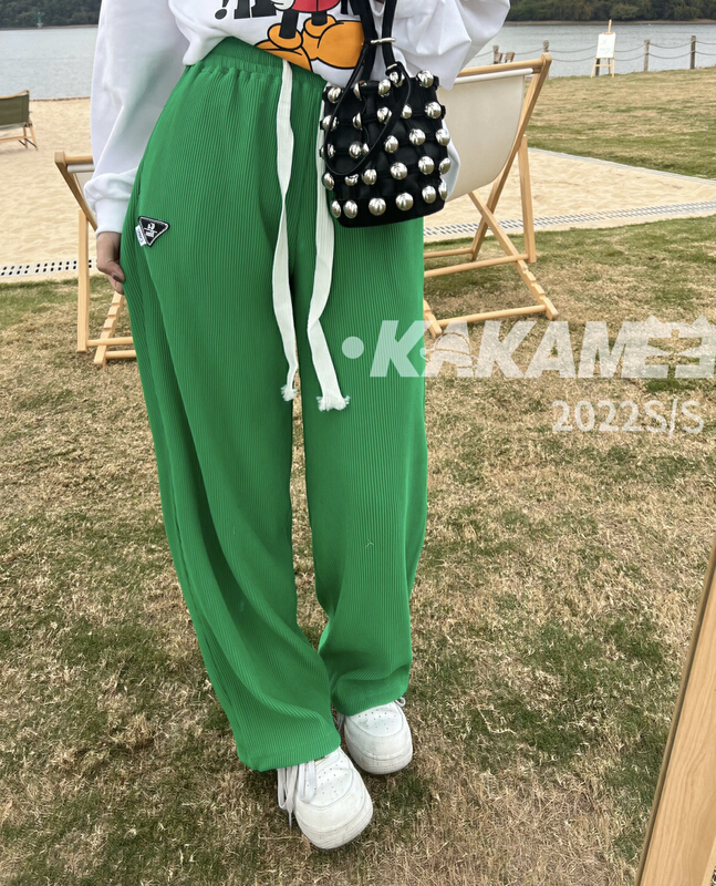 goods in stock! New year in early spring! [kakamee] Korean fashion triangle wide leg casual pants 3757# LSL