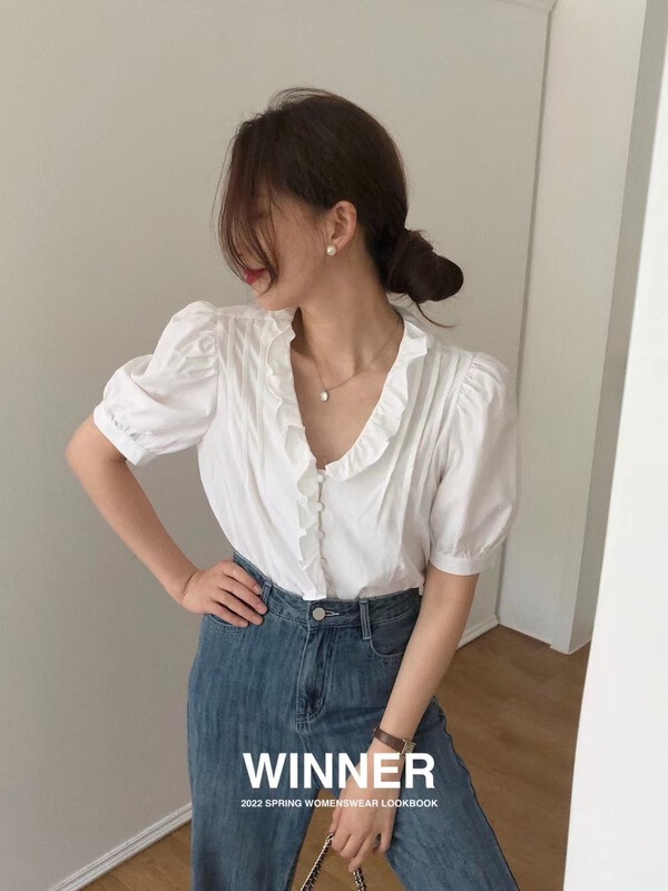 [winner] V-neck fashion Korean shirt 9019# ll