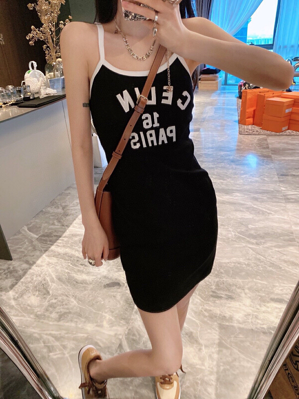 [YT] embroidered letters sexy suspender dress ly5344# PCZ