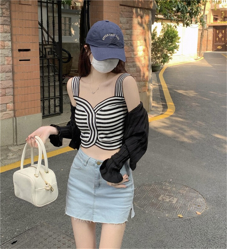[d.ffstudio] striped versatile sleeveless vest / sling 1030# WTT