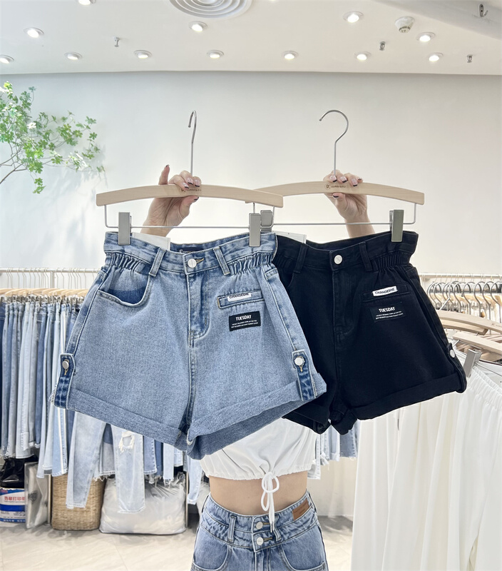 [iris iriisy] Retro High Waist denim shorts 8193# LSL
