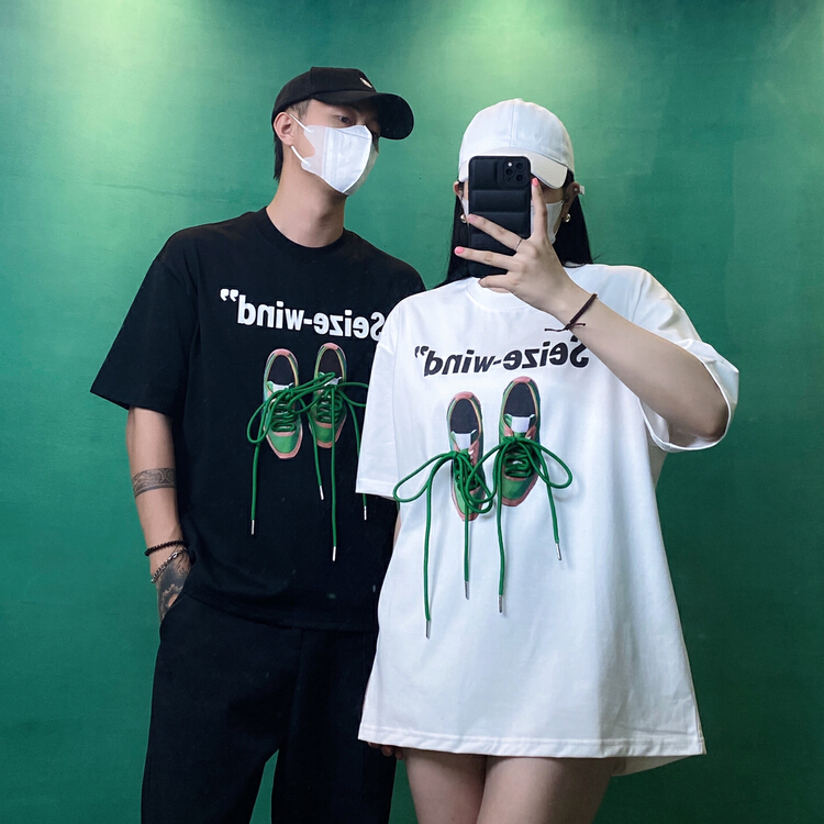In early summer! [TPY] trend loose round neck letter short sleeve T-shirt 6127\zzl