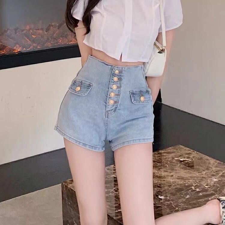 [AI x2 cowboy] Korean version elastic high waist thin Hot Girl Cowboy SHORTS 305# hjy