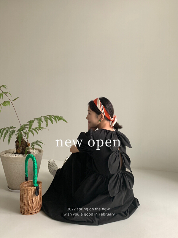 New in early summer! [new open] temperament Chic French bow design dress hl22627# zxl