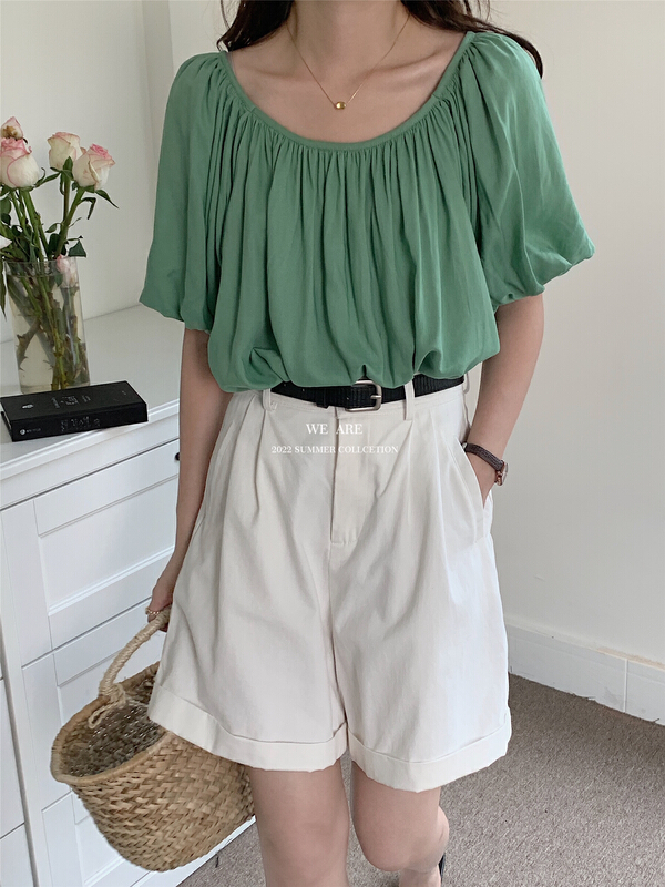 [we are] Korean loose foam sleeve shirt 10115# zjy