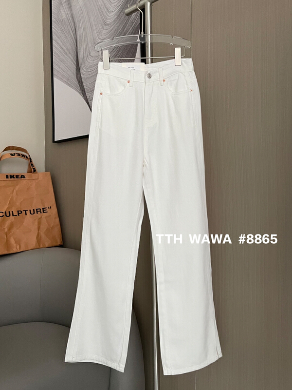 [Wawa] Korean casual slim draped jeans 8865# ozq