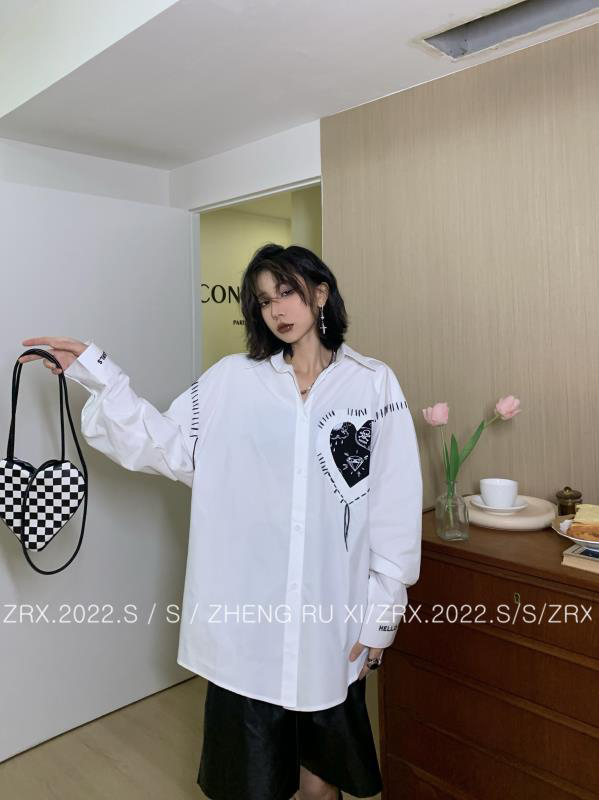 [zhengruxi] hand sewn love long sleeve shirt 11500# WTT