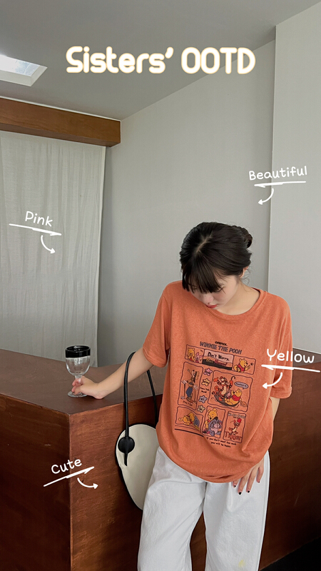 [two percent] Korean cute Winnie bear short sleeve T-shirt 1020# LSL