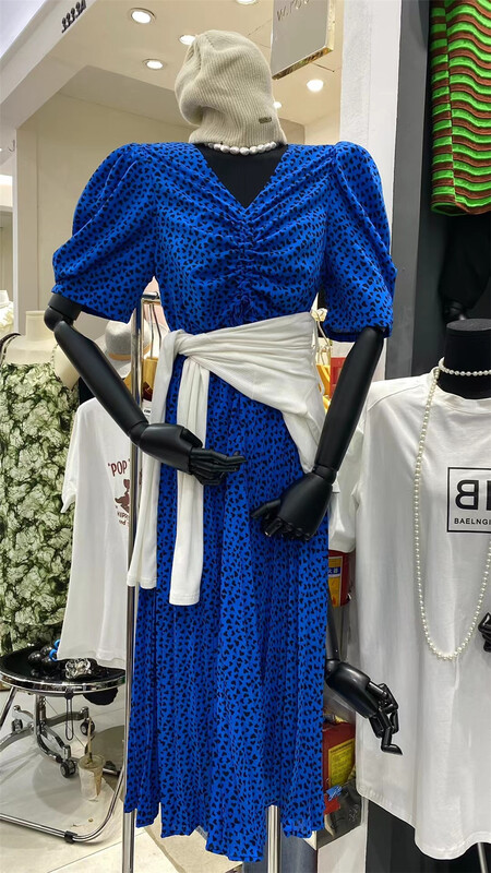 goods in stock! [BF wlj] Vintage Floral loose bubble sleeve dress (dress only) 9069# ozq