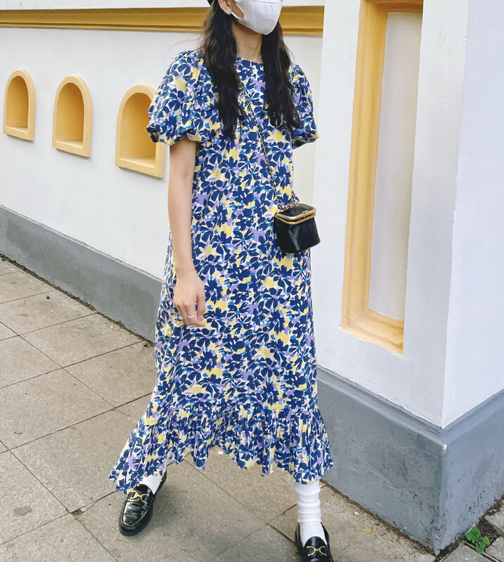 [trust me] fashion round neck mid length dress 68420# ozq