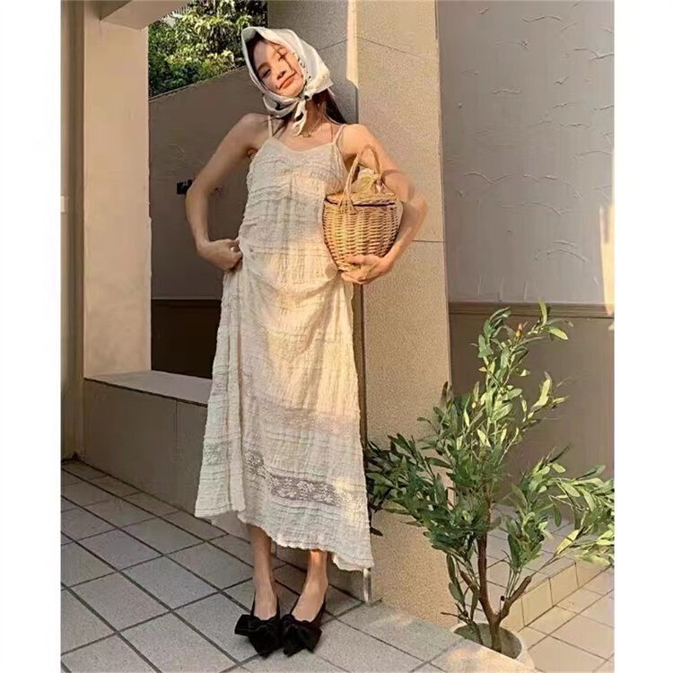 [Korean C family] French Style Lace Long suspender dress 9755# PCZ
