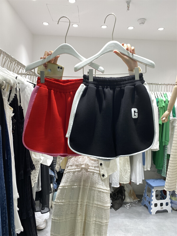 goods in stock! New in early summer! [miss sunflower] high waist letter slim casual shorts 80500# ozq