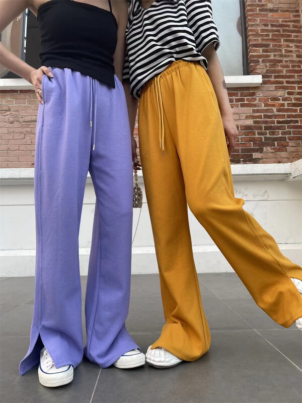 [al] Korean pure color lace up casual pants 9020# lwy