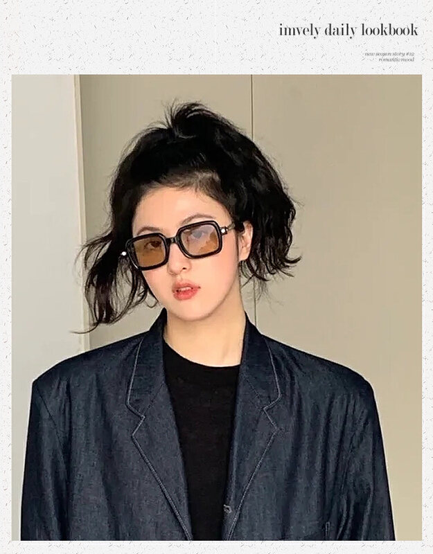 [fiber color scarf glasses] retro style versatile Sunglasses (with box) 86512# LSL