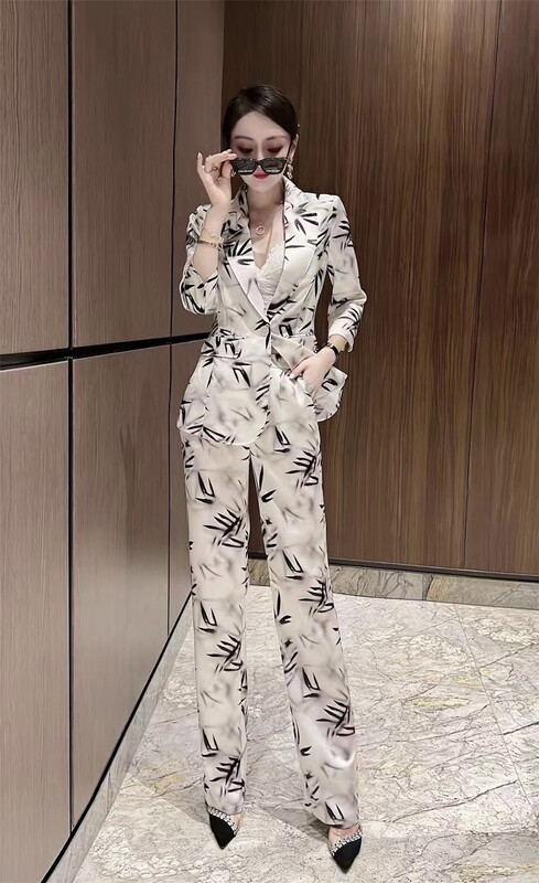 [Torreya grandis] fashionable and versatile one button suit + basic simple color matching trousers suit 6122# JJ