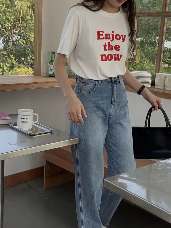 [tototellme] Korean alphabet printed Casual Short Sleeve T-shirt 20448# HBx