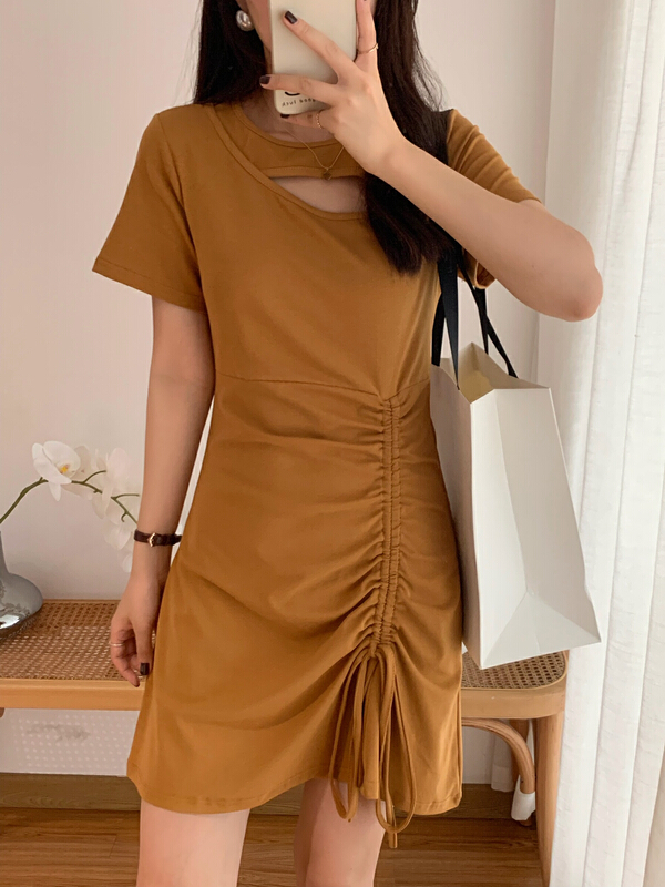 [victory. 2] Korean fashion slim cut out collar dress v151# WPL
