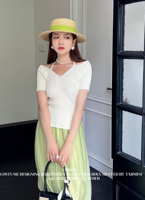 New in early summer! [tabmini] fashion temperament slim fit sweater x15176# WPL