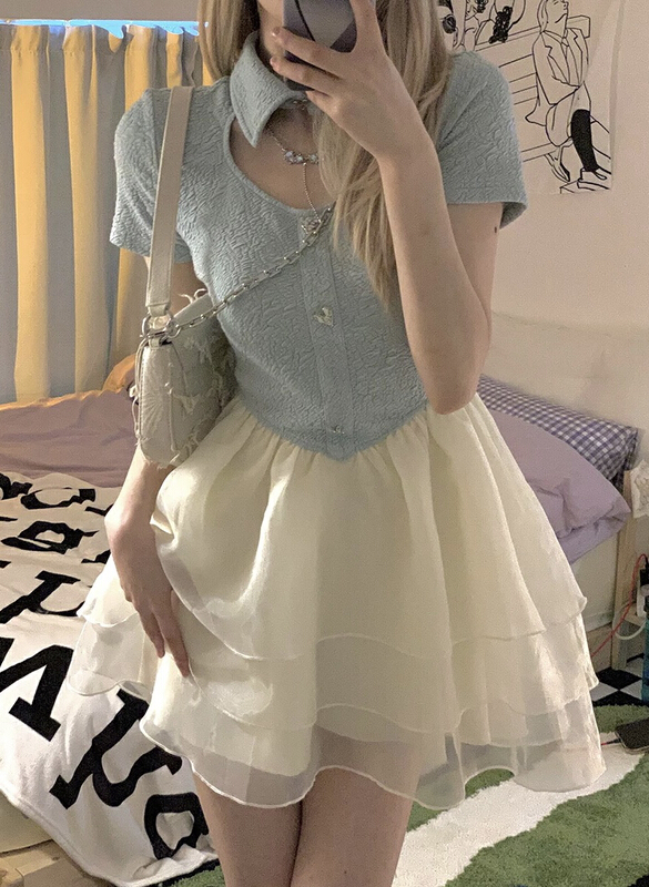 Live broadcast! [JH] careful color matching fashion dress (excluding matching) 41767# PCZ