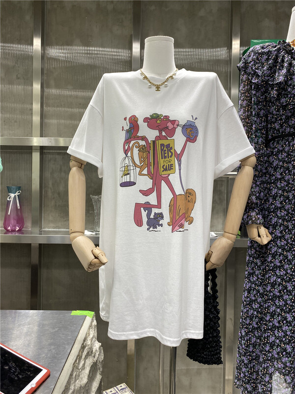 [reshape] Pink Leopard printed loose short sleeve T-shirt (T-shirt only) 2863# ozq