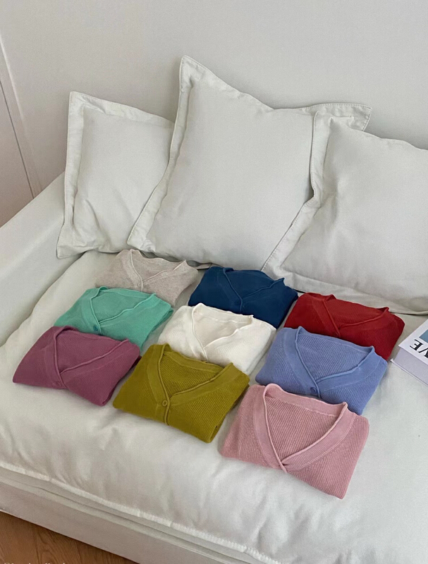 [love] slim V-neck versatile knit cardigan m0606# HBx