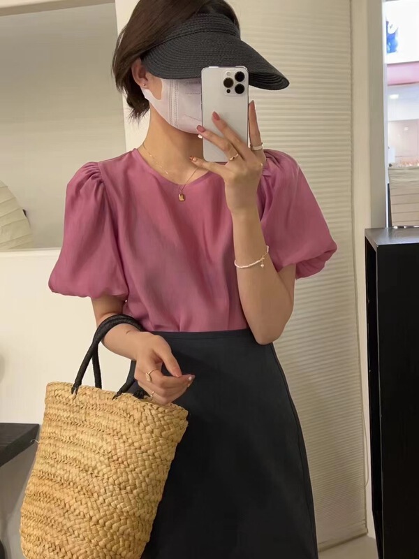 [m.zi studio] Korean version of simple and versatile blouse (without suspenders) 5633# HBx