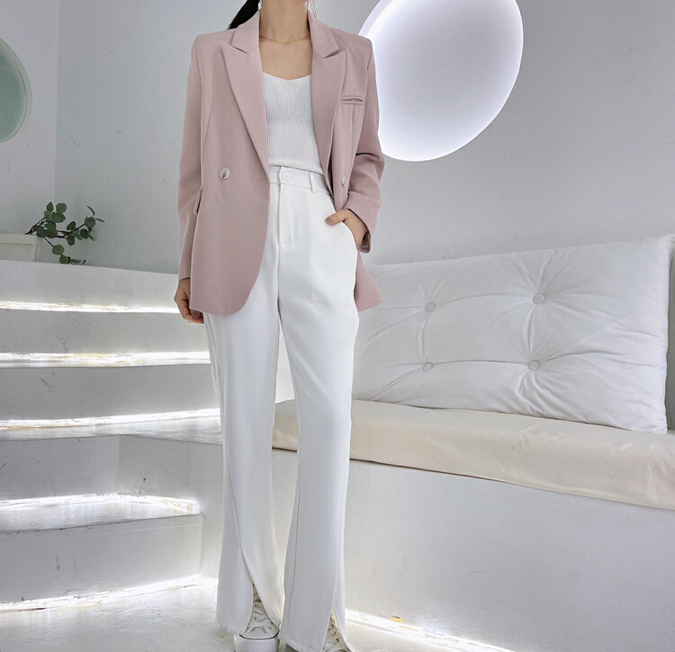 New year in early spring! [salmoka] Korean fashion slim slit flare trousers 2805# jhy