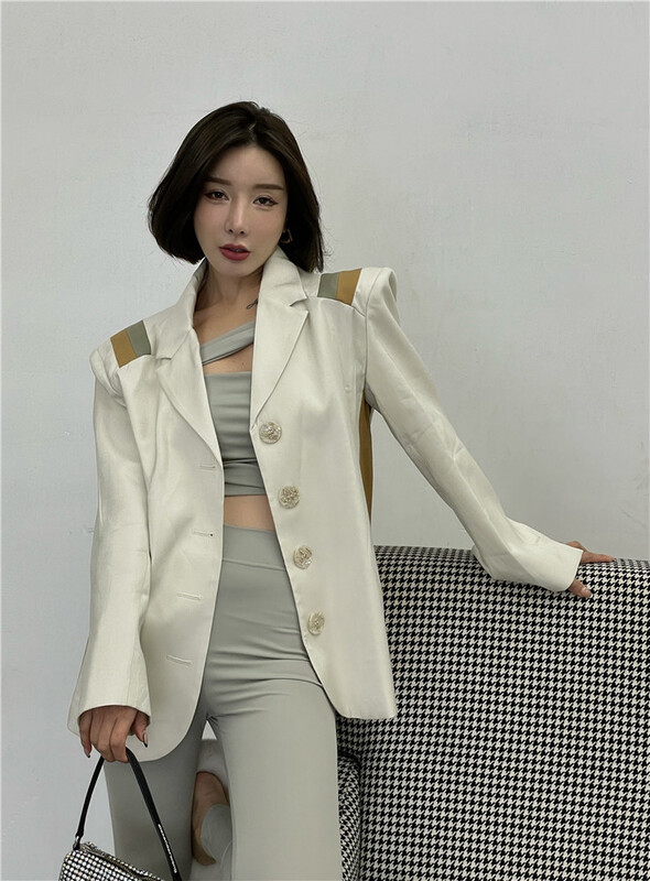 goods in stock! New year in early spring! [yhpi] Korean style casual color matching suit 2581# JJ