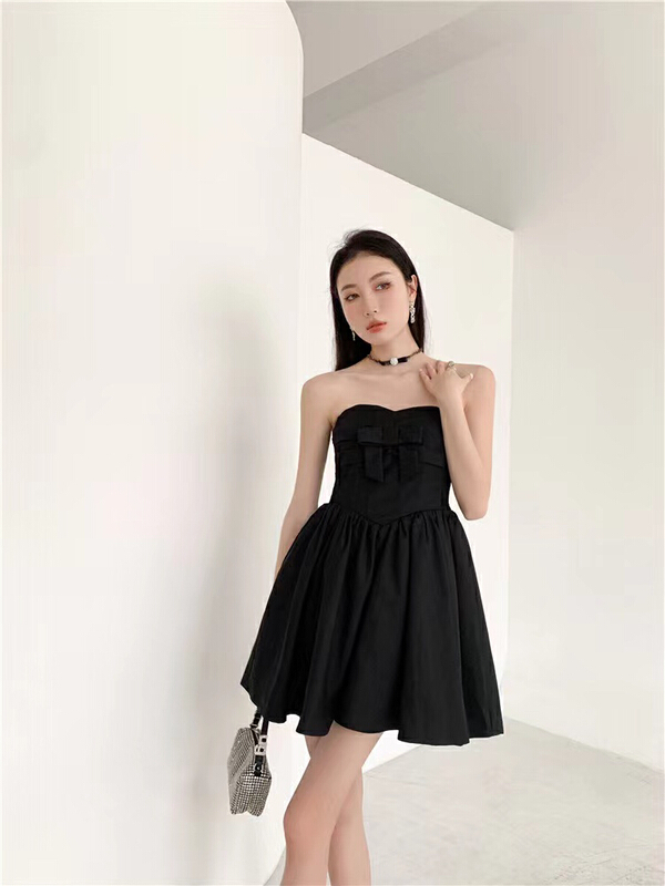 goods in stock! New in early summer! [top] pure lust pure color strapless dress b29# ZSY