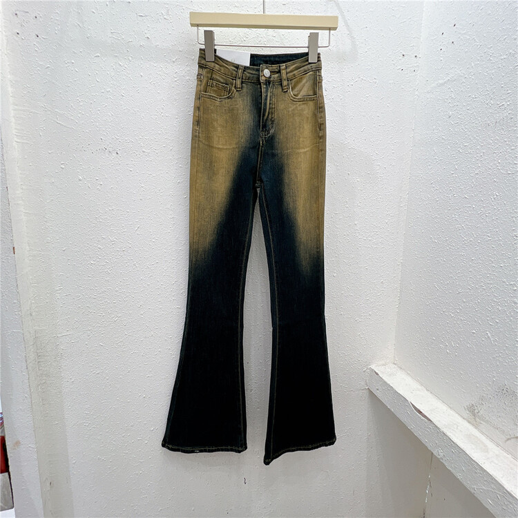 [Xiaoyan family] gradient personality fashion micro horn jeans 8173# XYJ