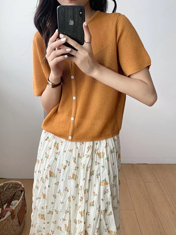 [bloom place] Korean simple and versatile T-shirt m62638# CLS
