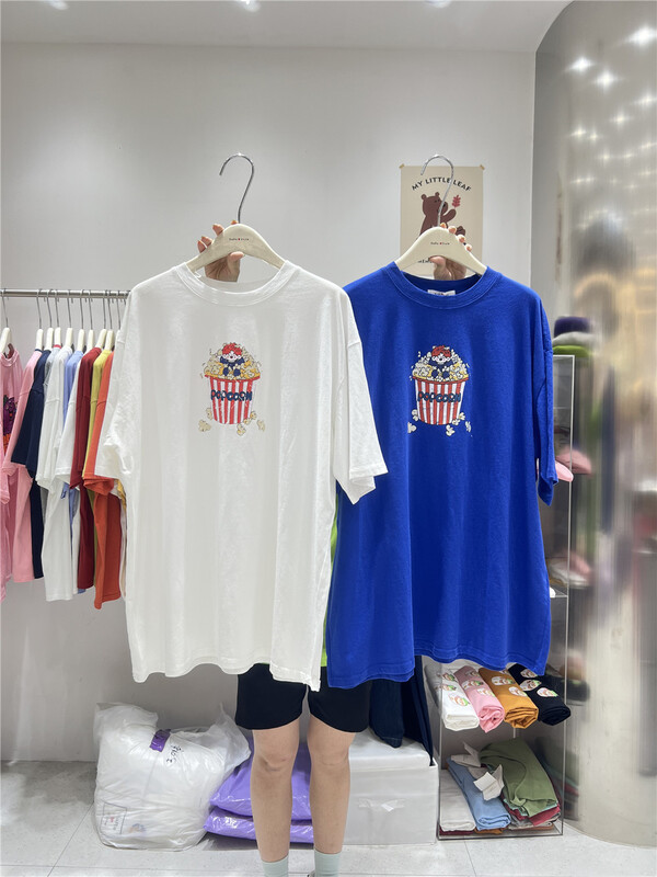 [rara] popcorn fashion retro short sleeve T-shirt t79109-1# LSL