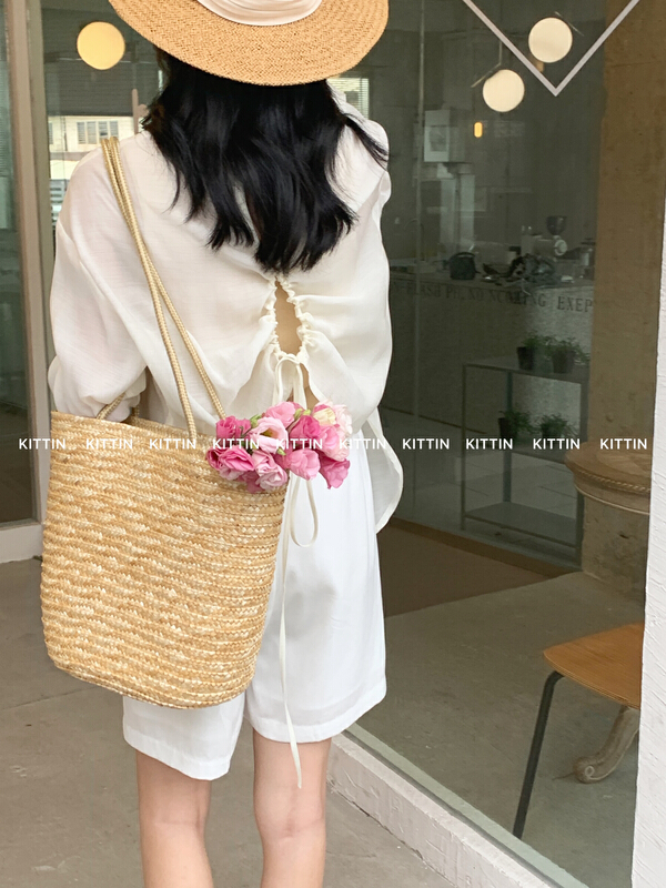 [Kittin] Korean design sense drawstring sunscreen shirt 8515# XYY